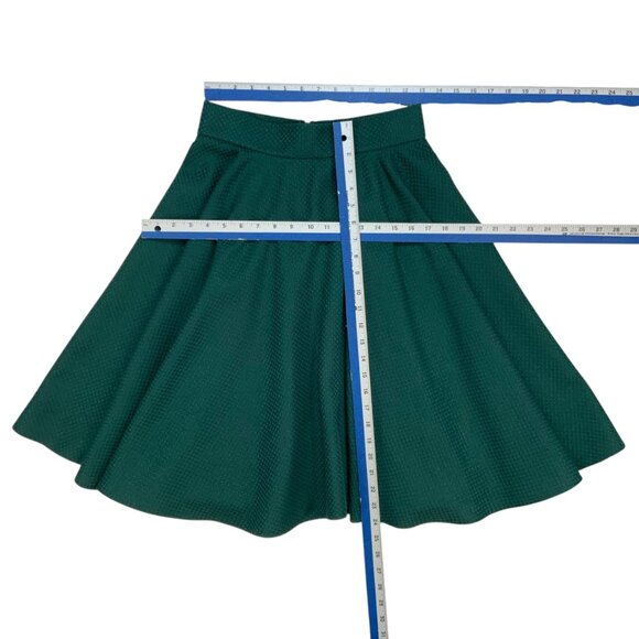 Laura Galic Skirt 40 US/10 Green A-Line Full Knee Length Heritage Fall Fashion - Picture 6 of 11
